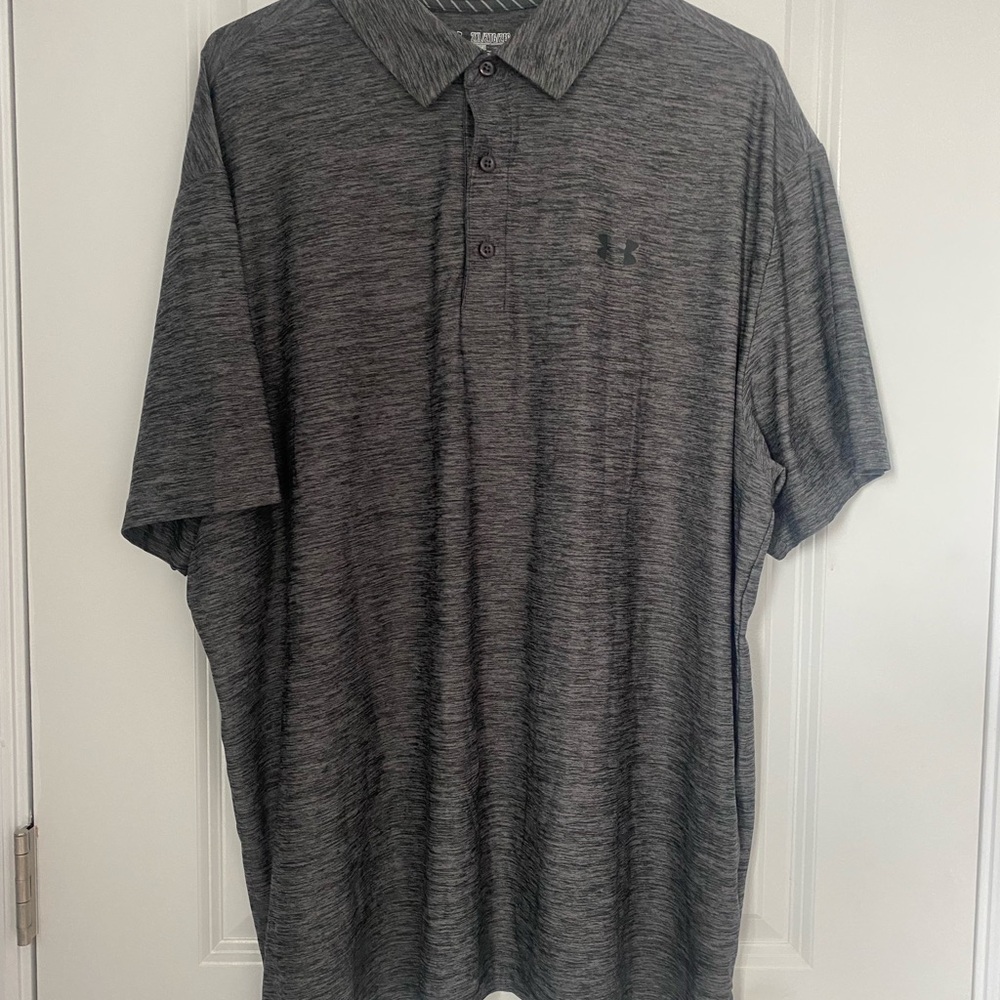 Under Armour Heat Gear Men's Grey Athletic Polo Shirt 2XL